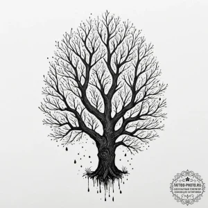 Tattoo sketch a tree whose bark has the textu... - эскиз тату (№1751711937_0, 05.07.2025 10:38) — tattoo-photo.ru