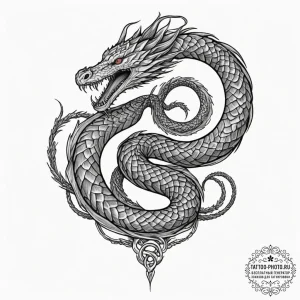 Jг¶rmungandr (world serpent), artistic tattoo... - эскиз тату (№1751712796_0, 05.07.2025 10:53) — tattoo-photo.ru
