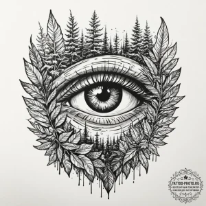 Tattoo sketch a mystical creature's eye peeri... - эскиз тату (№1751712881_0, 05.07.2025 10:54) — tattoo-photo.ru