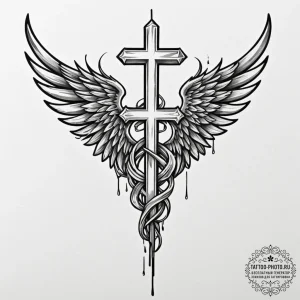 Tattoo sketch a pair of wings representing gu... - эскиз тату (№1751713309_0, 05.07.2025 11:01) — tattoo-photo.ru