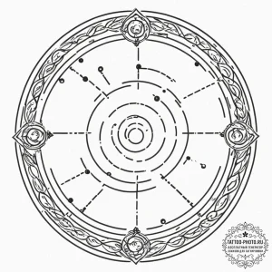 A linework design of the crop circles from si... - эскиз тату (№1751713912_0, 05.07.2025 11:11) — tattoo-photo.ru