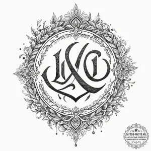 118. tattoo sketch: "oud" rune as a central e... - эскиз тату (№1751714252_0, 05.07.2025 11:17) — tattoo-photo.ru