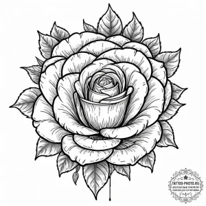 Rose, ink illustration for tattoo, chicano ta... - эскиз тату (№1751715445_0, 05.07.2025 11:37) — tattoo-photo.ru