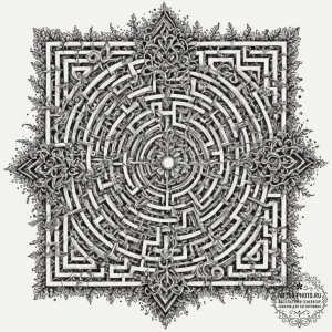 Tattoo sketch a labyrinth or maze, complex an... - эскиз тату (№1751715614_0, 05.07.2025 11:40) — tattoo-photo.ru
