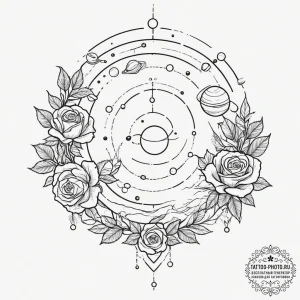 A dotwork tattoo of the galaxy map with key p... - эскиз тату (№1751715698_0, 05.07.2025 11:41) — tattoo-photo.ru