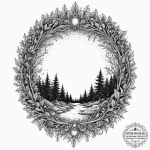 Tattoo sketch a glowing portal frame in a dar... - эскиз тату (№1751716042_0, 05.07.2025 11:47) — tattoo-photo.ru