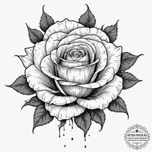 Tiny tattoo design, a tiny, wilted rose, losi... - эскиз тату (№1751722096_0, 05.07.2025 13:28) — tattoo-photo.ru