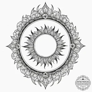 Tattoo design for shoulder, a black sun symbo... - эскиз тату (№1751723385_0, 05.07.2025 13:49) — tattoo-photo.ru