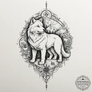1t9. tattoo design for a leg, a beautiful ren... - эскиз тату (№1751731178_0, 05.07.2025 15:59) — tattoo-photo.ru