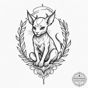 Tiny tattoo design, a little devil, sitting a... - эскиз тату (№1751731360_0, 05.07.2025 16:02) — tattoo-photo.ru