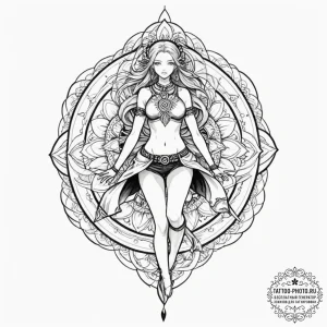 Tattoo design for a shin, a full-body portrai... - эскиз тату (№1751732157_0, 05.07.2025 16:15) — tattoo-photo.ru