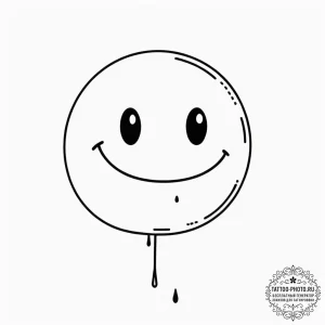 Tiny tattoo design, a glitchy, distorted smil... - эскиз тату (№1751732610_0, 05.07.2025 16:23) — tattoo-photo.ru
