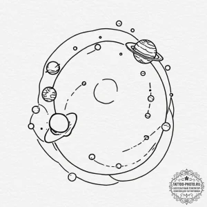 Tattoo design for an ankle, a minimalist sola... - эскиз тату (№1751732791_0, 05.07.2025 16:26) — tattoo-photo.ru