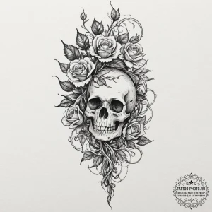 Tattoo design for a leg wrap, a thorny vine f... - эскиз тату (№1751732885_0, 05.07.2025 16:28) — tattoo-photo.ru