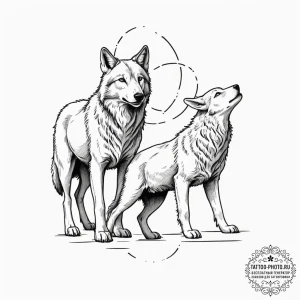 Tattoo design for two legs, on the left shin... - эскиз тату (№1751741806_0, 05.07.2025 18:56) — tattoo-photo.ru