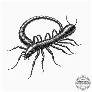 Tattoo design for a leg wrap, a giant centipe... - эскиз тату (№1751741887_0, 05.07.2025 18:58) — tattoo-photo.ru