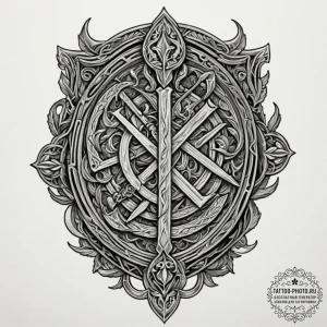 Tattoo design for shoulder, a rugged, battle-... - эскиз тату (№1751742482_0, 05.07.2025 19:08) — tattoo-photo.ru