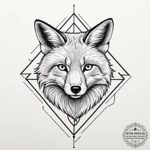 Tattoo design for shoulder, a geometric fox h... - эскиз тату (№1751743002_0, 05.07.2025 19:16) — tattoo-photo.ru