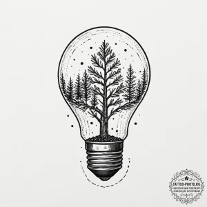 Tiny tattoo design, a lightbulb, but the fila... - эскиз тату (№1751744724_0, 05.07.2025 19:45) — tattoo-photo.ru