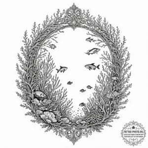Tattoo design for shoulder, a beautiful coral... - эскиз тату (№1751744809_0, 05.07.2025 19:46) — tattoo-photo.ru