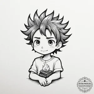 Tattoo design for shoulder, a tiny calcifer f... - эскиз тату (№1751745149_0, 05.07.2025 19:52) — tattoo-photo.ru