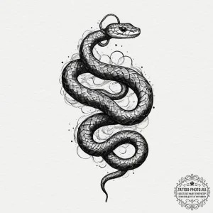Tattoo design for an ankle, a snake, coiled a... - эскиз тату (№1751745578_0, 05.07.2025 19:59) — tattoo-photo.ru