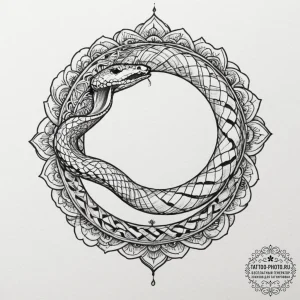Tattoo design for shoulder, an ouroboros (sna... - эскиз тату (№1751746085_0, 05.07.2025 20:08) — tattoo-photo.ru