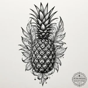 Tattoo design for an arm, a pineapple, but it... - эскиз тату (№1751746169_0, 05.07.2025 20:09) — tattoo-photo.ru