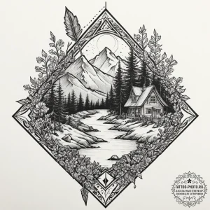 Tiny tattoo design, a personal glyph combinin... - эскиз тату (№1751746593_0, 05.07.2025 20:16) — tattoo-photo.ru