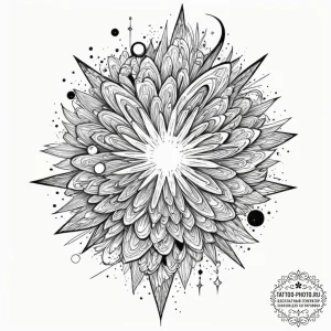 Tattoo design for shoulder, a galaxy explosio... - эскиз тату (№1751748024_0, 05.07.2025 20:40) — tattoo-photo.ru