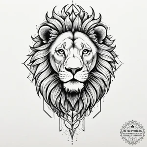 Tattoo design for an arm, a lion's head, but... - эскиз тату (№1751748277_0, 05.07.2025 20:44) — tattoo-photo.ru