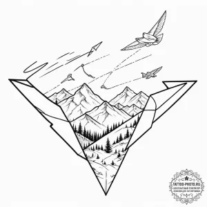 Tattoo design for an arm, a flock of birds, m... - эскиз тату (№1751748869_0, 05.07.2025 20:54) — tattoo-photo.ru