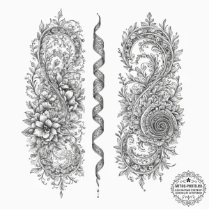 Tattoo design for a leg wrap, a film strip, s... - эскиз тату (№1751748954_0, 05.07.2025 20:55) — tattoo-photo.ru