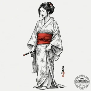 Tattoo design for a shin, a beautiful japanes... - эскиз тату (№1751751075_0, 05.07.2025 21:31) — tattoo-photo.ru