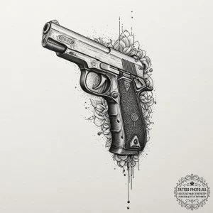 Tattoo design for a leg, the bfg gun from doo... - эскиз тату (№1751751753_0, 05.07.2025 21:42) — tattoo-photo.ru