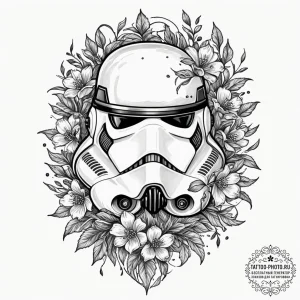 Tattoo design for an arm, a stormtrooper helm... - эскиз тату (№1751752508_0, 05.07.2025 21:55) — tattoo-photo.ru