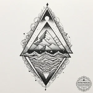 Tattoo design for shoulder, a stylized pyrami... - эскиз тату (№1751753439_0, 05.07.2025 22:10) — tattoo-photo.ru