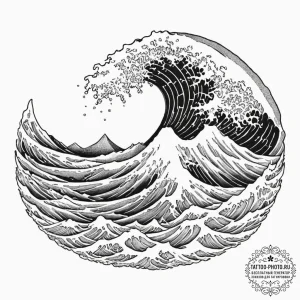 Tattoo design for shoulder, a powerful ocean... - эскиз тату (№1751753778_0, 05.07.2025 22:16) — tattoo-photo.ru