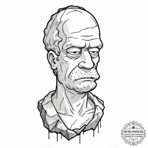 Tattoo design for an arm, homer simpson's hea... - эскиз тату (№1751754205_0, 05.07.2025 22:23) — tattoo-photo.ru