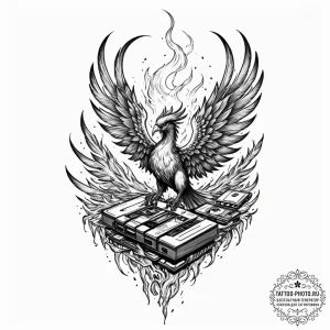 Tattoo design for an arm, a phoenix, but it i... - эскиз тату (№1751754457_0, 05.07.2025 22:27) — tattoo-photo.ru