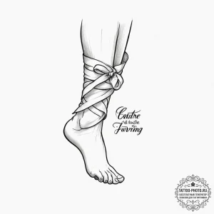 Tattoo design for an ankle, a quote in a beau... - эскиз тату (№1751755383_0, 05.07.2025 22:43) — tattoo-photo.ru