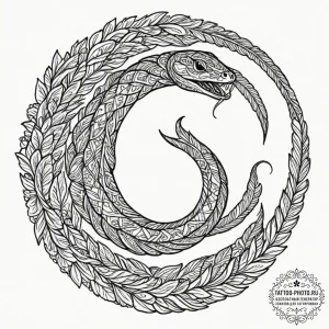 Tiny tattoo design, an ouroboros (snake eatin... - эскиз тату (№1751756055_0, 05.07.2025 22:54) — tattoo-photo.ru