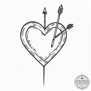 Tiny tattoo design, a simple heart, pierced b... - эскиз тату (№1751757069_0, 05.07.2025 23:11) — tattoo-photo.ru