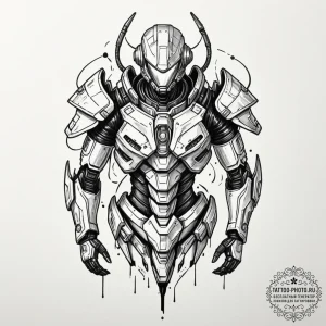 Tattoo design for shoulder, a futuristic piec... - эскиз тату (№1751758008_0, 05.07.2025 23:26) — tattoo-photo.ru