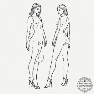 группа 8: mirrored designs & paired legs (зер... - эскиз тату (№1751758773_0, 05.07.2025 23:39) — tattoo-photo.ru