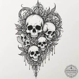 Tattoo design for a leg, a flowing pattern of... - эскиз тату (№1751759789_0, 05.07.2025 23:56) — tattoo-photo.ru