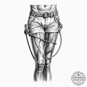 Tattoo design for a leg, the muscles of the t... - эскиз тату (№1751760630_0, 06.07.2025 00:10) — tattoo-photo.ru