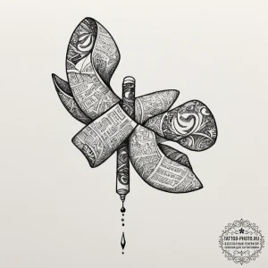 Tattoo design for an arm, a fortune cookie, c... - эскиз тату (№1751760969_0, 06.07.2025 00:16) — tattoo-photo.ru
