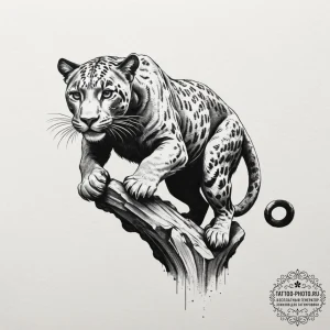 Tattoo design for a calf, a powerful panther,... - эскиз тату (№1751761645_0, 06.07.2025 00:27) — tattoo-photo.ru