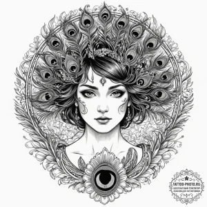 Tattoo design for an arm, a beautiful art nou... - эскиз тату (№1751761730_0, 06.07.2025 00:28) — tattoo-photo.ru